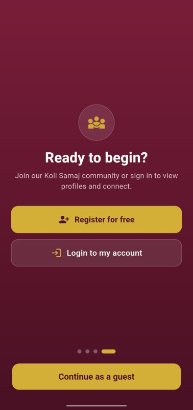 App Preview — Koli Samaj Matrimony