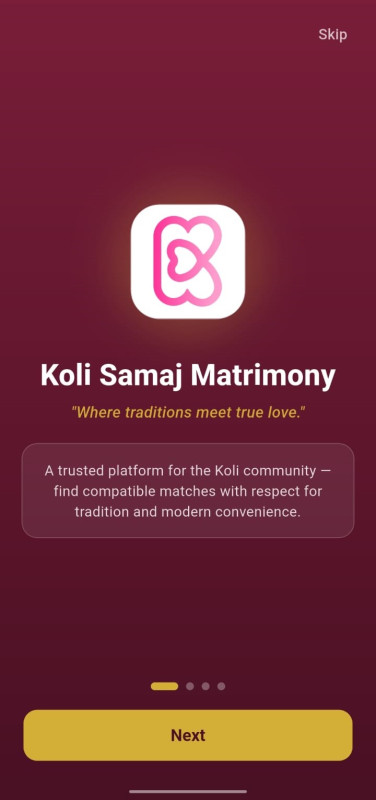 App Preview — Koli Samaj Matrimony